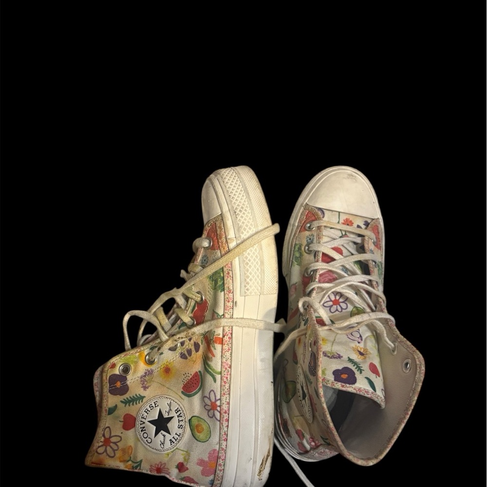 Converse ' High-Top Sneakers - White with Multicolor Floral